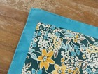 Eton Of Sweden Blue Floral Print Cotton Silk Blend Pocket Square Authentic Nwt