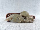 Antique Chinese Nature Hetian Jade Pendant Hand-carved Shou Statue