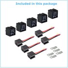 5 Pack 12v 40 Amp 4-pin Spst Automotive Relay With Wires   Harness Socket Set