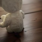 Fao Schwarz White Teddy Gold Nose Bear Plush Gold Lettering Sitting Soft 13  Toy
