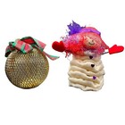 Christmas Ornament Lot Vintage Eight  8  Pieces Ufs Snoopy Red Hat Vtg Pixie  