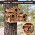 Extra Large Birdhouse For Outside 2in1 Bird House bird Feeder outdoor 5 Hole Lar