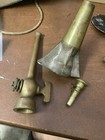 2 Vintage Brass Tapered Hose Nozzles Plus Small Pc  Unmarked 