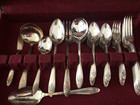 54 Piece Vintage Wm Rogers Oneida La Ronnie Pattern Flatware Silverplate W Chest