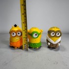 2015 Mcdonalds Minions Happy Meal Toy Lot Caveman Hula Winter Figures Set Of 3
