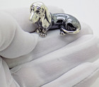 Vintage Italian Handmade Genuine Silver Wiener Sausage Dog Figurine Miniature