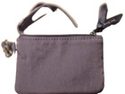 Vera Bradley Suede Id Case And Lanyard In Carbon Gray