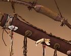 Collectible Native American Antler Bow And Deer Skin Quiver Set 40 