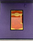Rare S t  Dupont Paris - Chinese Lacquer   Gold Maduro Lighter - Tested  Works 