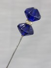 Antique Victorian Hat Pin 7 25  Hatpin Blue Cobalt Glass   Rhinestones