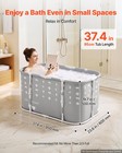 Vevor Portable Foldable Bathtub 37 4  Large Soaking Hot Spa Tub For Adult Gray