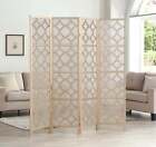 Quarterfoil Infused Diamond Design 4-panel Room Divider  Gold
