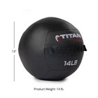 Titan Fitness 14 Lb Composite Wall Ball  Soft Shell Poly-composite Laminate
