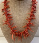 Vintage   Antique Branch Coral Necklace Native American 20    Sterling Findings