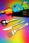 Personalised Kids Cutlery Set Stainless Steel For Birthday Christening Xmas Gift
