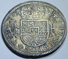 1721 Spanish Silver 2 Reales Genuine 1700 s Colonial Cross Pirate Treasure Coin