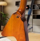 V Shape Electric Guitartransparent Yellow Mahogany Soild Body Rounded Fret Edge