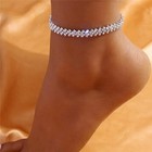 Shining Cubic Zirconia Chain Anklet For Women Fashion Silver Color Ankle