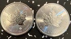 2020   2022  5 Silver Canadian Maple -unc -1 Oz  9999 Each Coin -  Combshipping