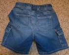 Cat   Jack Boys Blue Denim Cargo Shorts Drawstring Elastic Waist Pockets S