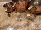 Set Of 3 Vintage Quality Heavy Genuine Copper Brass Measuring Cups Kitchen