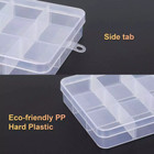 6 Pack Clear Jewelry Box Plastic Bead Storage Craft Container Earrings Organizer