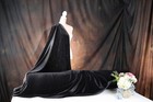 Black Glitter Velvet Fabric 4 Way Stretch By The Yard Ssvg-black