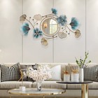 Ginkgo Leaf Metal Wall Mirror Decoration Modern Wall Art Hanging Christmas Gift