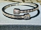 7ct Baguette Cut Lab Created Diamond Men s Bangle Bracelet 14k White Gold Plated