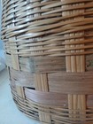 Vintage Round Large Wicker Handled Basket With Lid
