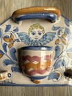 Vietri Fratantoni Maiolica Wall Holy Water Font Cup Cherub Angel Fountain Signed