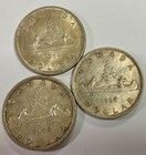 1936 1937   1955 Canada Silver Dollar Trio 3 Diff Monarchs Nice Coins