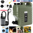 Camping Shower With 3-gallon Water Jug  6000mah Rechargeable Portable Shower New