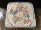 Vintage Floral Embroidered Foot Stool W tassels Metal Legs 9    X 13   