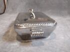 Vtg  Mariposa  Brillante  Mexico  Heavy  Cast Aluminum  Covered Dish  Rope  Rare