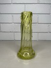 Antique Victorian Citrine Art Glass Tree Thorn Vase Hand Blown Textured Ribbed