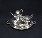 Antique Barker Bros  Sterling Silver Miniature Tea Service Set W tray  Ca  1936