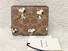Nwt Coach X Peanuts Snap Wallet In Signature Canvas With Snoopy Print Cbn32