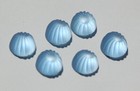Vintage Light Sapphire Blue Ribbed Cabochons 10mm  6    Cab381b