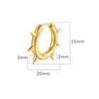 Stainless Steel Spike Hoop Earrings Punk Gothic Huggie Gold Silver Black