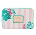 Loungfly Disney World Minnie Mouse Vacation Zip Stripe Pink Striped Wallet Nwt