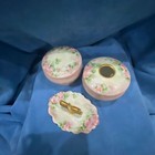 Vintage  Ceramic Hand Painted  3 Piece Vanity Set 