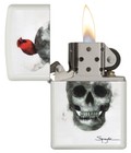 Zippo Artist Steven Spazuk Skull Fumage Windproof Lighter White Matte 29644 L  k
