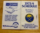 Rare 1973-74 Buffalo Sabres Pocket Schedule Ford Motor Company Version