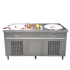 Kolice Commercial Rolled Ice Cream Machine-etl 22  Double Pans 10 Coolated Tanks