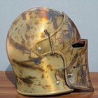 Medieval Templar Knight Helmet Barbuta Steel Armor Crusader Brass Finish Larp