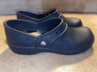 Crocs Women   s Size 10 Slip Resistant Black Clogs Nurse Shoes Argyle Work Comfort