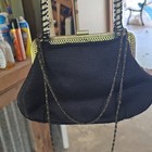 Art Deco Beaded Frame Evening Bag Animal Motif Black Gold Special Occasion