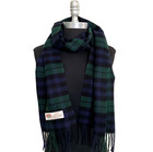 New Winter Warm 100  Cashmere Scarf Plaid Green  black   Navy Made In England