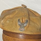 Vtg 1950s Bralo Mexico Leather Honda Motorcycle Cap W 70s Honda Goldwing Pin